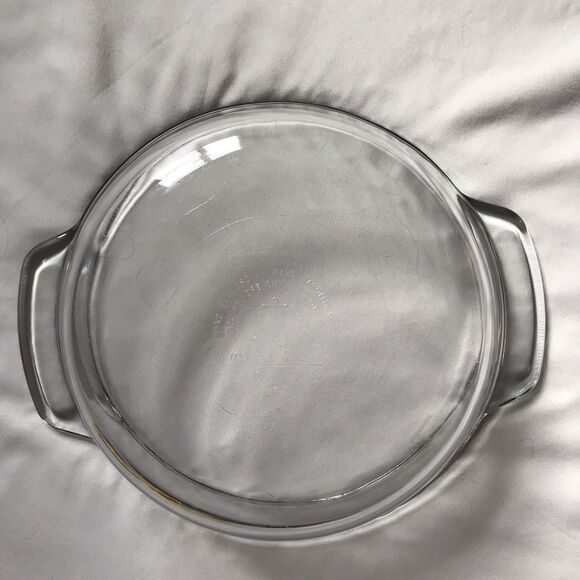 Anchor Hocking VTG 2 qt 2L 9" Casserole Clear Glass Baking Dish handles No Lid - Picture 4 of 7